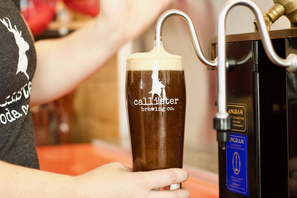 Pouring Callister Beer from tap